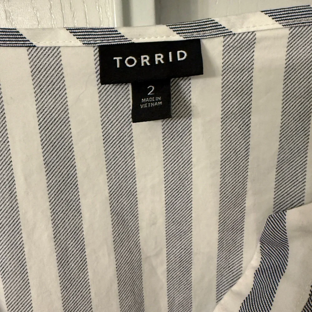 Torrid Navy and White Striped Dress - Picture 2 of 4